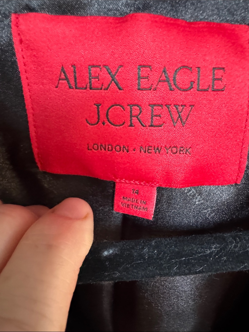 J. Crew Black Blazer with Navy Shawl Collar (Women) size 14 - Picture 2 of 6